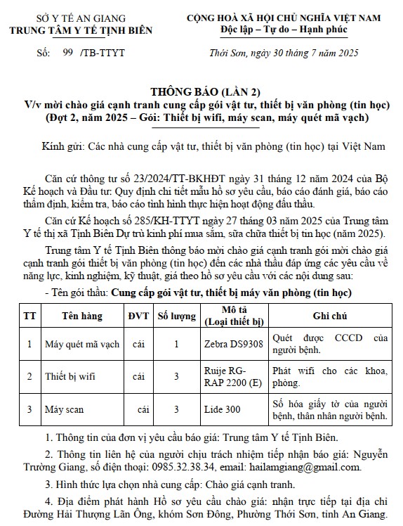 Thông báo 1