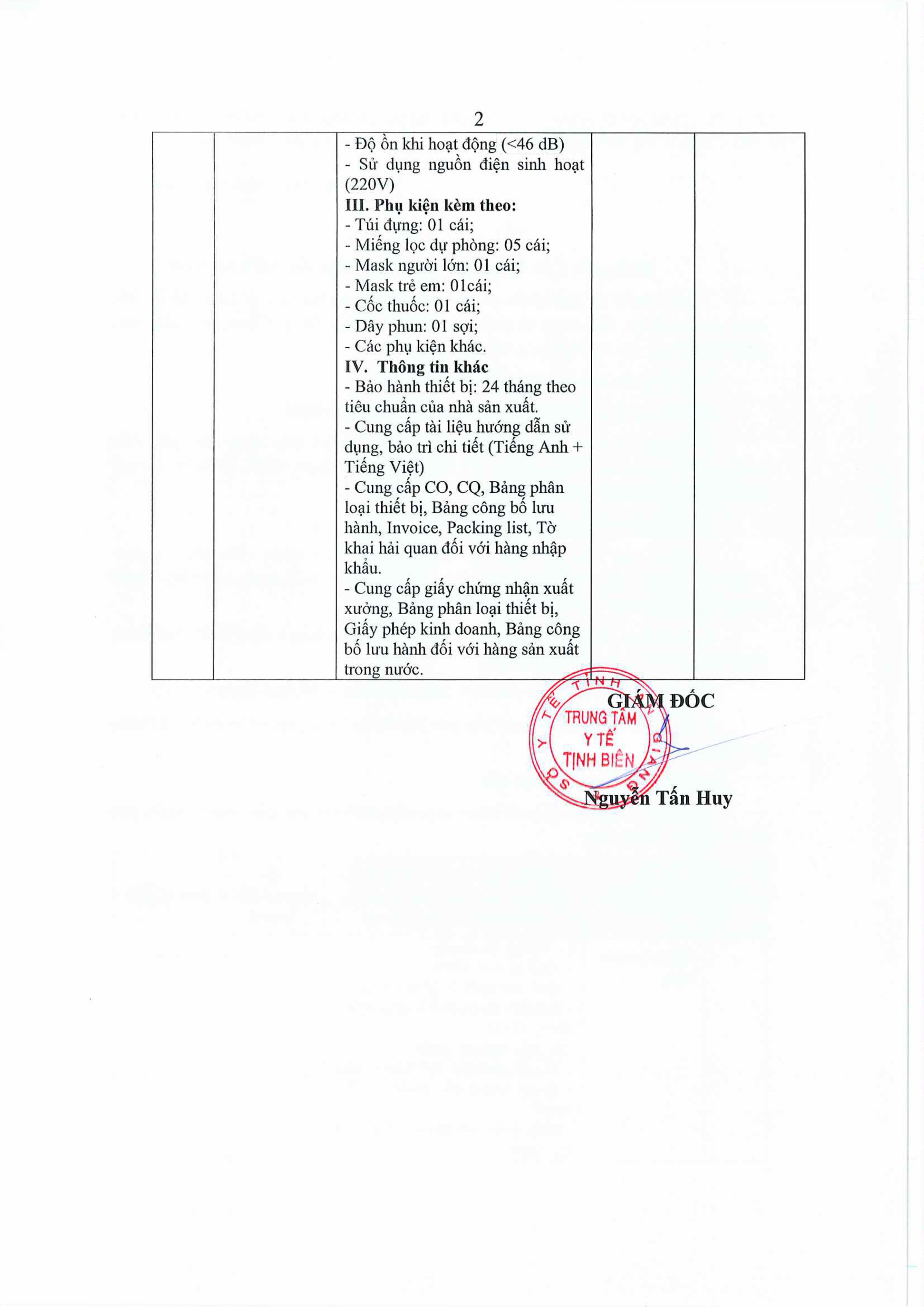 YÊU CẦU CHÀO GIÁ MUA SẮM MÁY PHUN KHÍ DUNG images 1